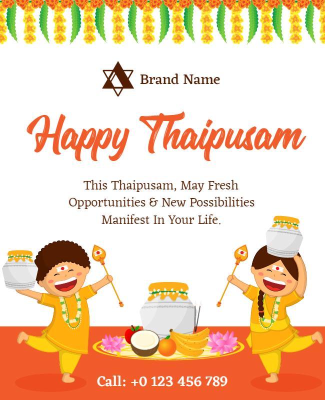 Joyful Celebration of Thai Festival with Kids Poster Template