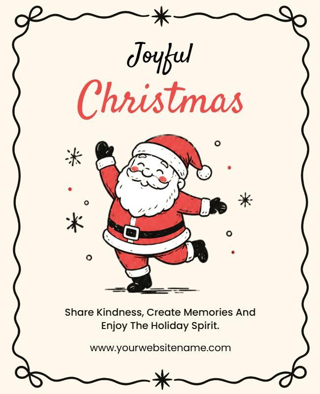 Joyful Christmas Event with Santa Poster Template