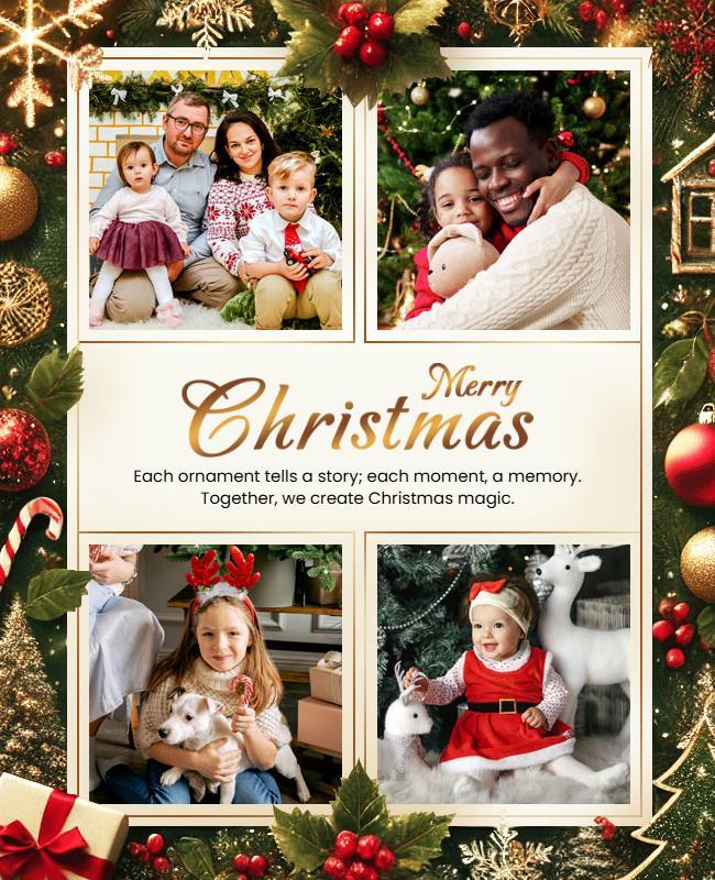 Joyful Christmas Moments Photo Collage Flyer Template