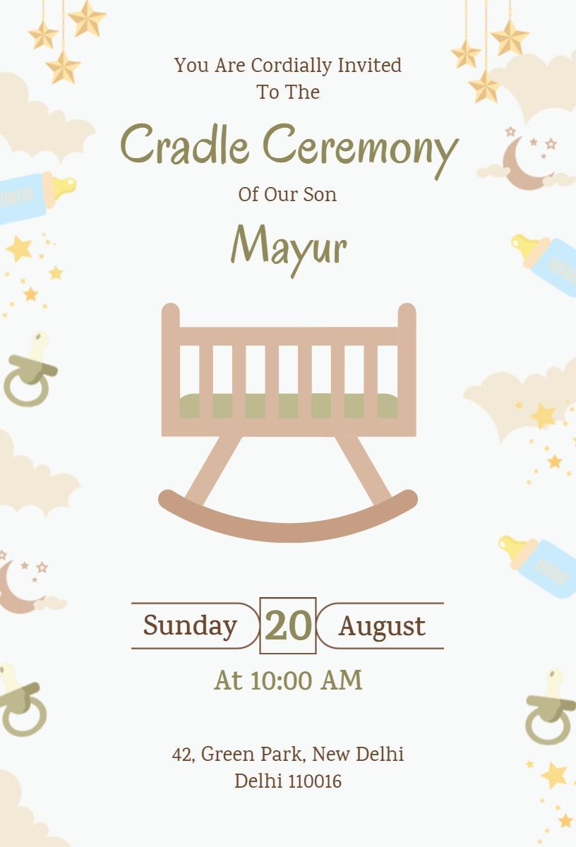 Joyful Cradle Ceremony Naming Celebration Invitation Template