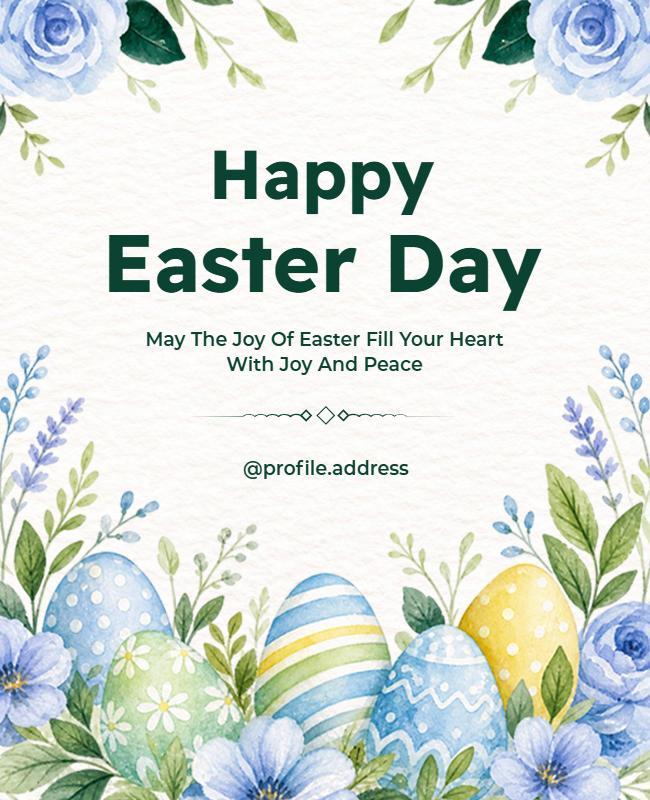Joyful Easter Day Greeting Poster Template