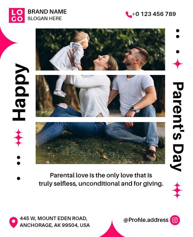 Joyful Family Moments Celebrating Parent's Day Poster Template