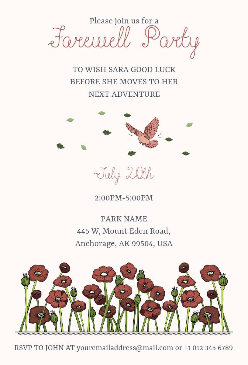 Joyful Farewell Party Celebration to Wish Good Luck Invitation Template