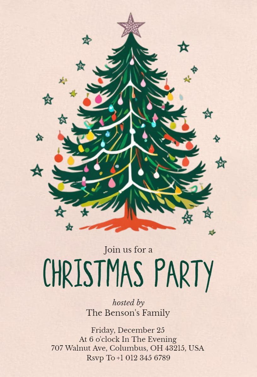 Joyful Festive Christmas Holiday Party Invitation Template