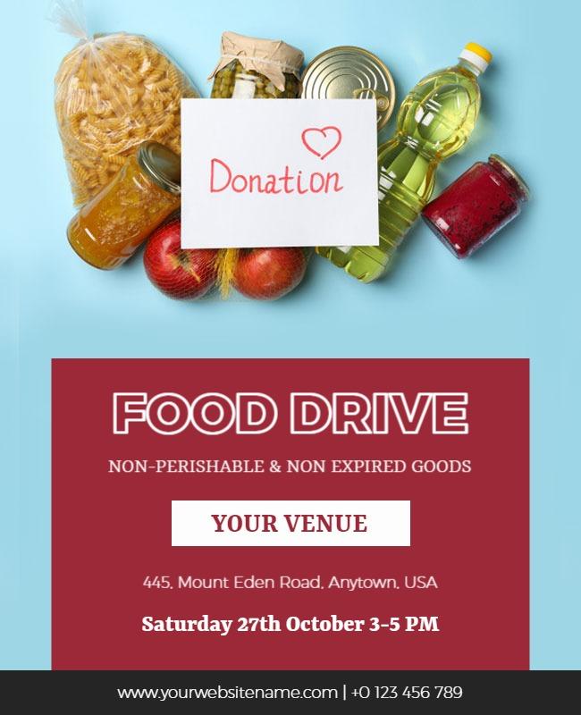 Joyful Food Drive Donation Collection Poster Template