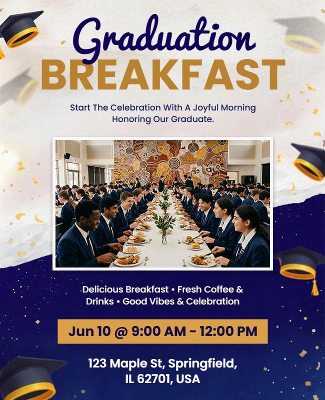 Joyful Graduate Breakfast Morning Event Flyer Template