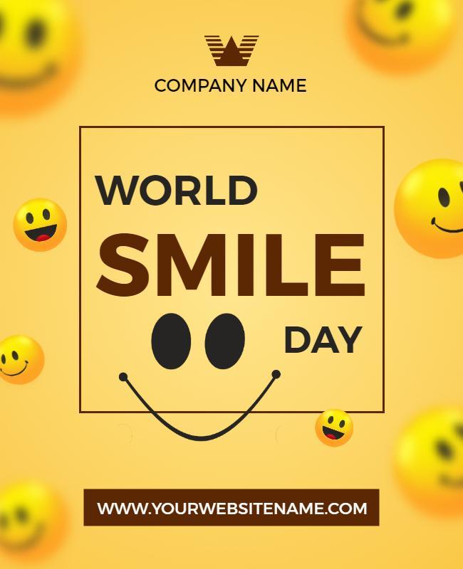 Joyful Happy Faces Celebration for World Smile Day Poster Template