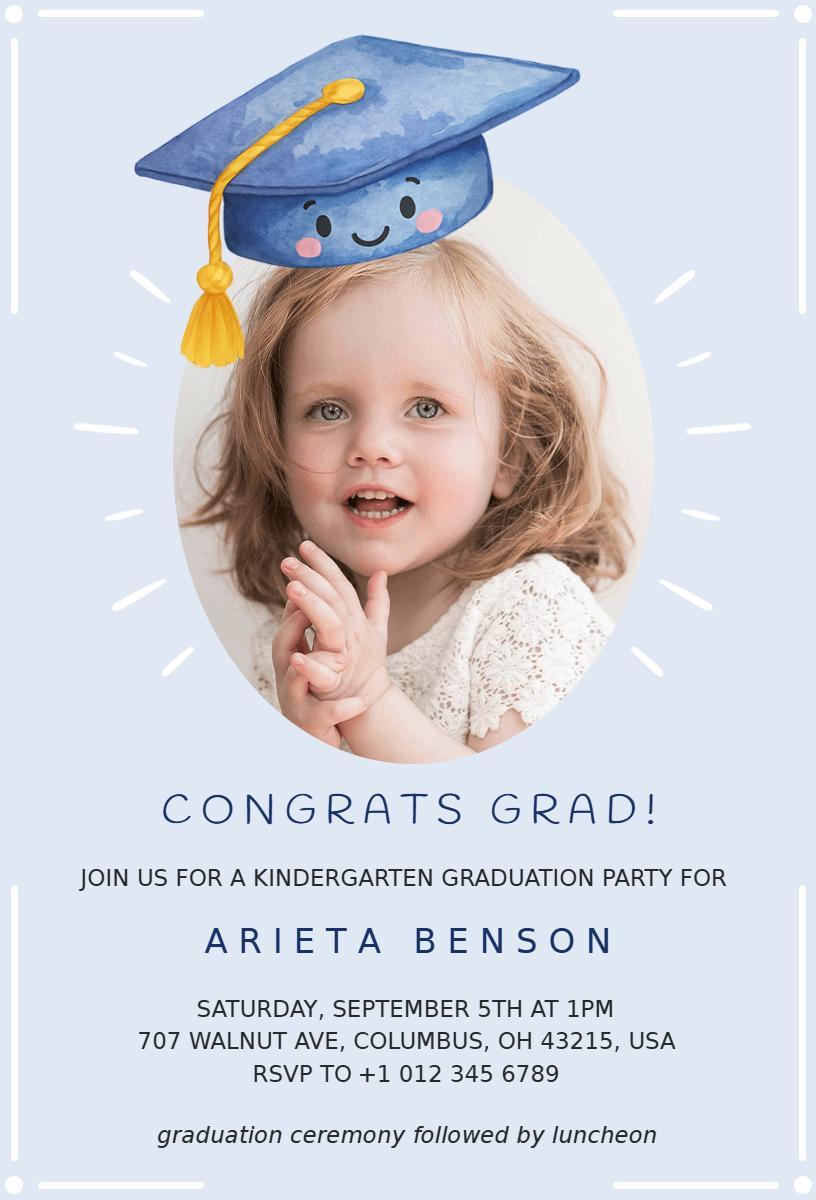 Joyful Kindergarten Graduation Celebration Invitation Template