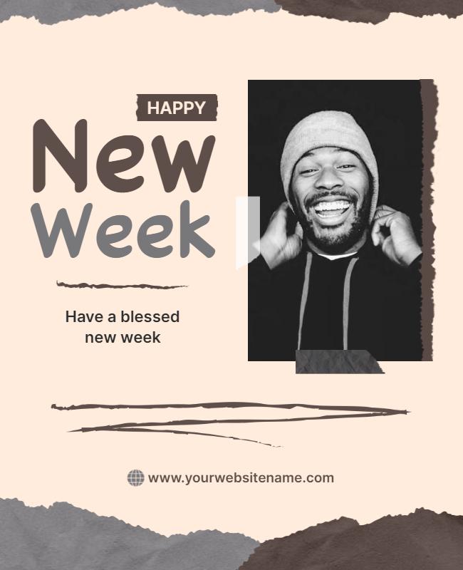 Joyful Minimalist New Week Greetings Poster Template