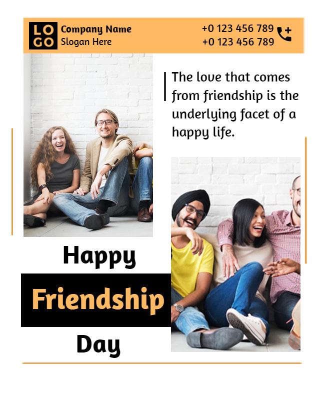 Joyful Multicolor Happy Friendship Day Celebration Poster Template