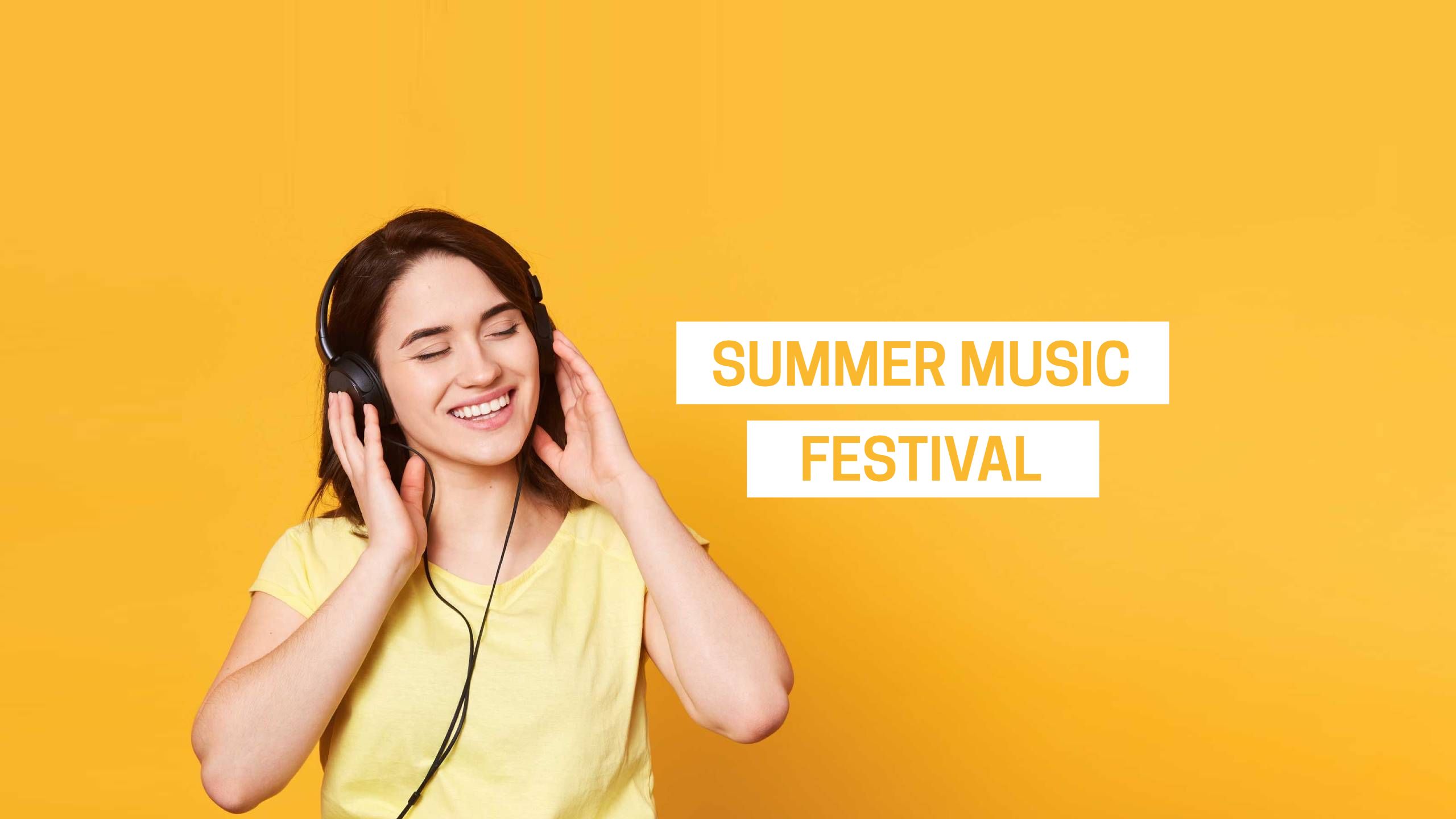 Joyful Music Experience in Yellow for YouTube Channel Banner Template