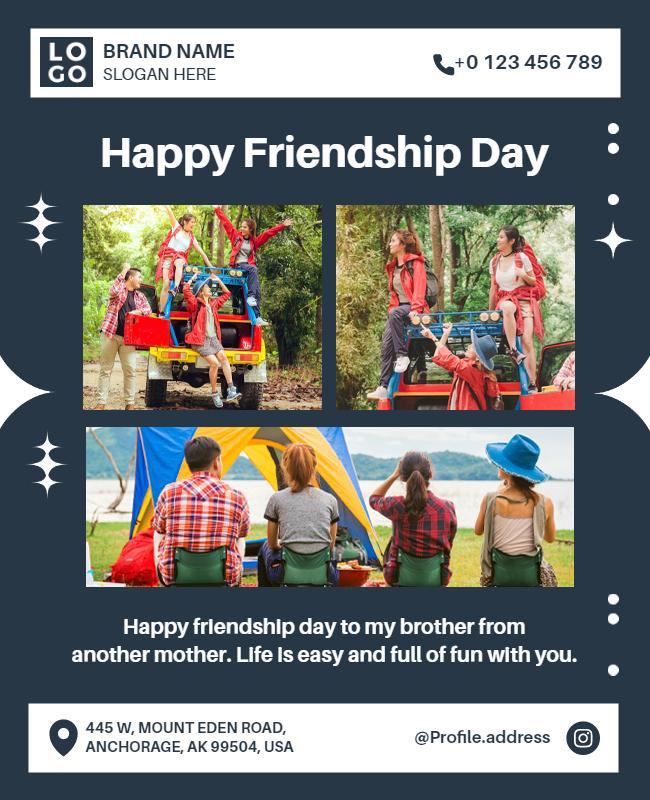 Joyful Outdoor Adventure Friendship Day Poster Template