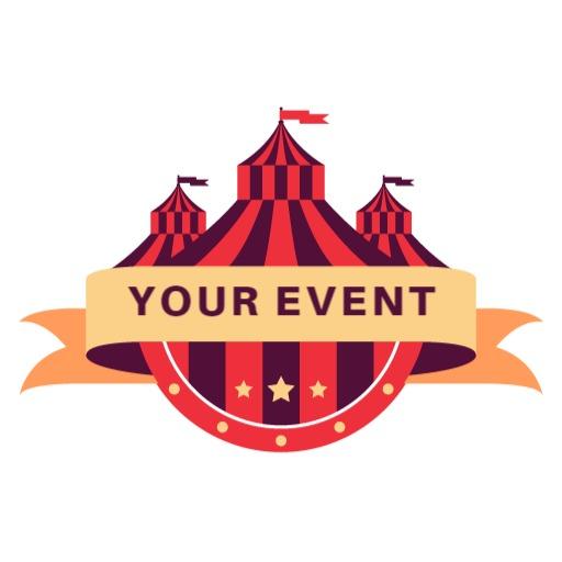 Joyful Red and Yellow Circus Theme for Your Event Logo Template