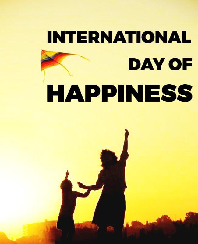 Joyful Sunset International Day of Happiness Poster Template