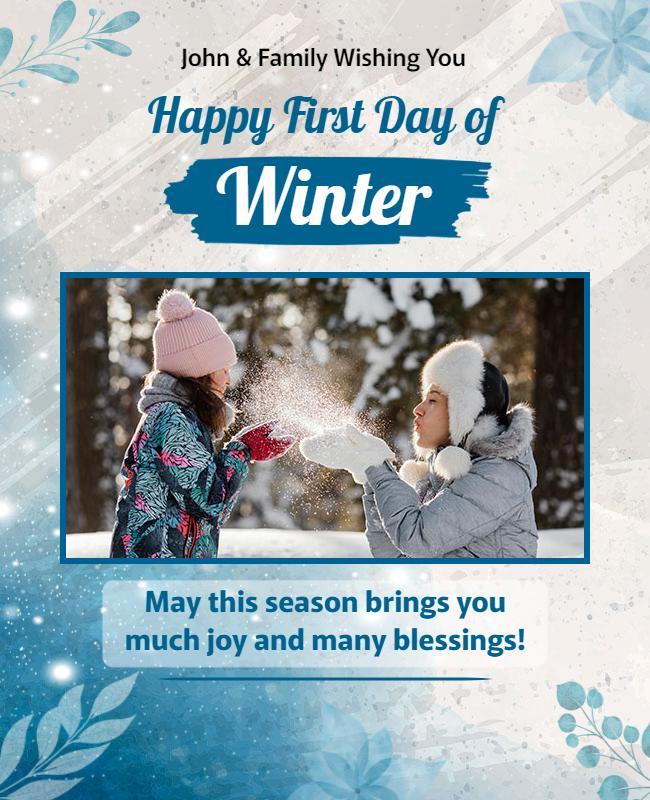 Joyful Winter Wonderland Celebration Greeting Card Poster Template