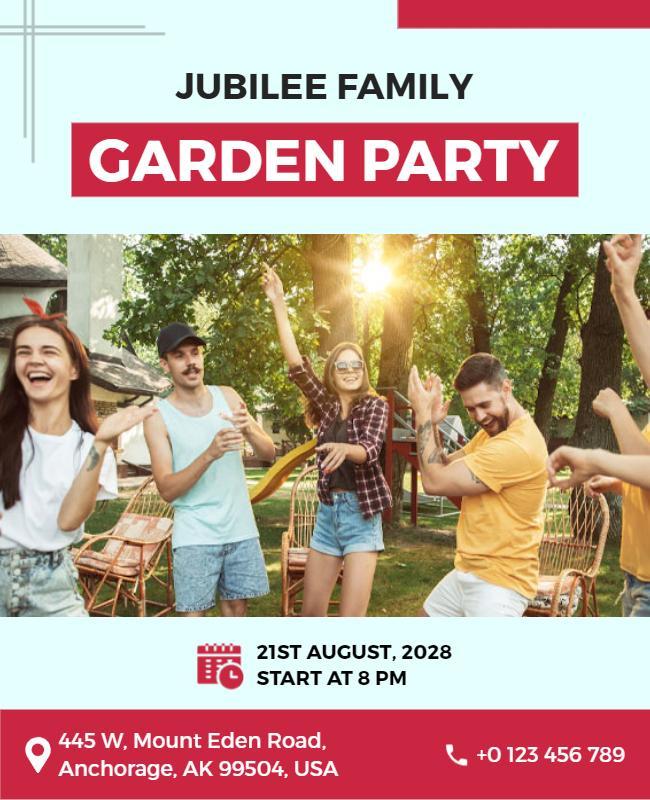 Jubilee Family Outdoor Garden Party Flyer Template