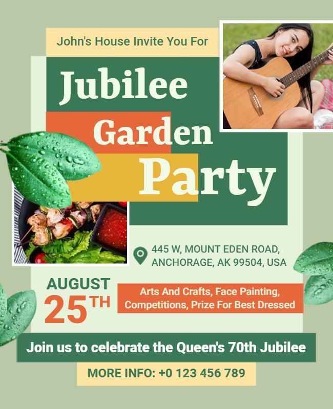 Jubilee Garden Celebration Party Flyer Template