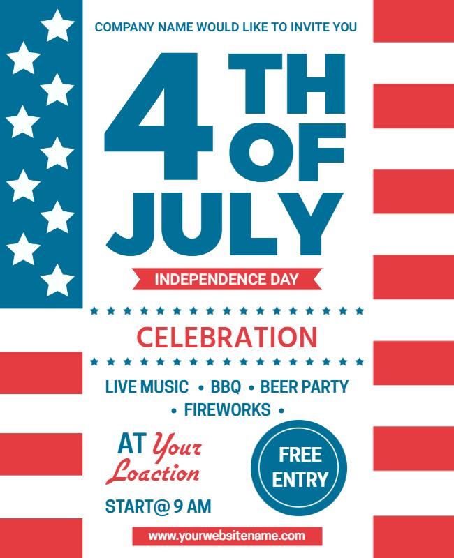 July Fourth Independence Day Celebration Flyer Template