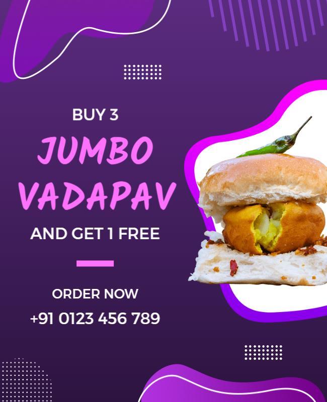 Jumbo Vadapav Special Offer Flyer Template