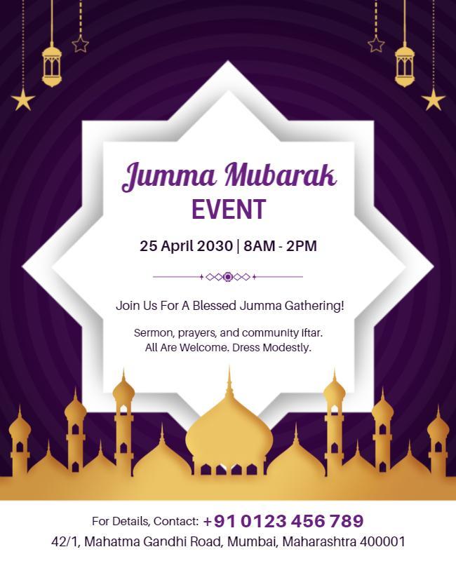 Jumma Mubarak Event Celebration Flyer Template