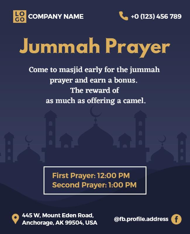 Jummah Prayer Mosque Event Flyer Template