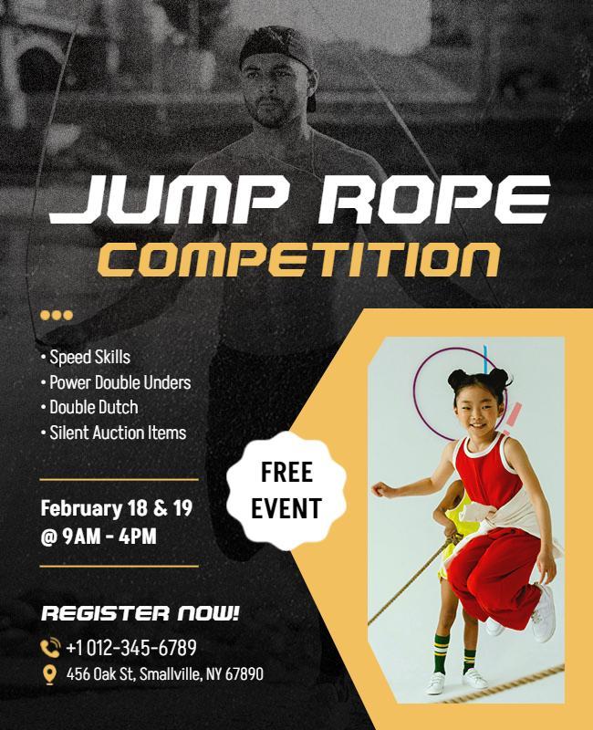 Jump Rope Competition Event Flyer Template