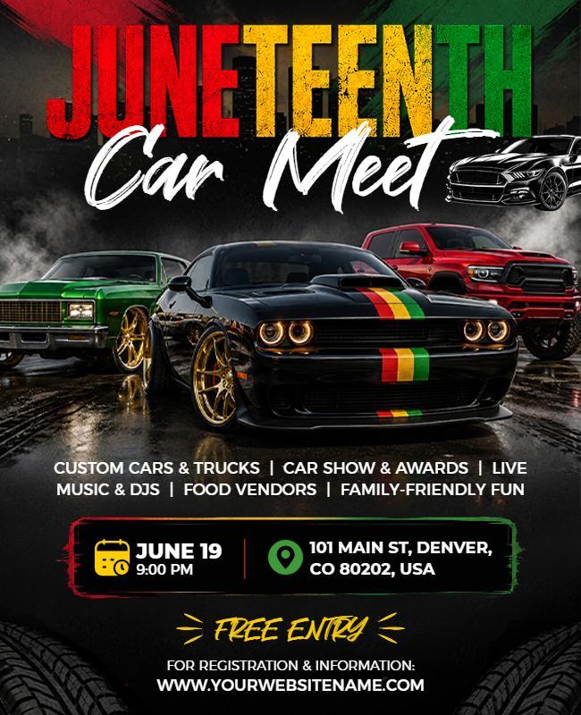Juneteenth Car Meet Event Flyer Template