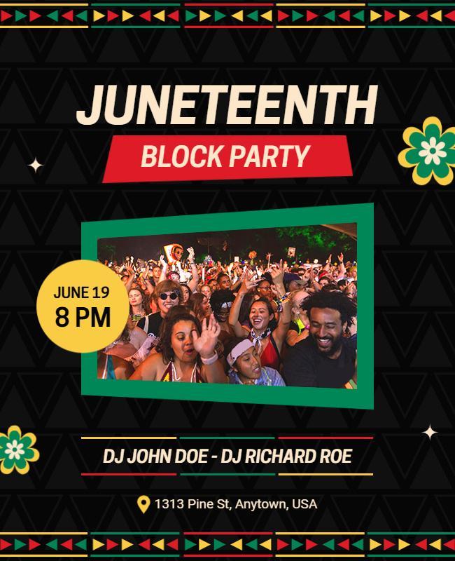 Juneteenth Celebration Block Party Flyer Template