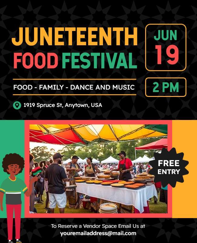 Juneteenth Celebration Food Festival Flyer Template