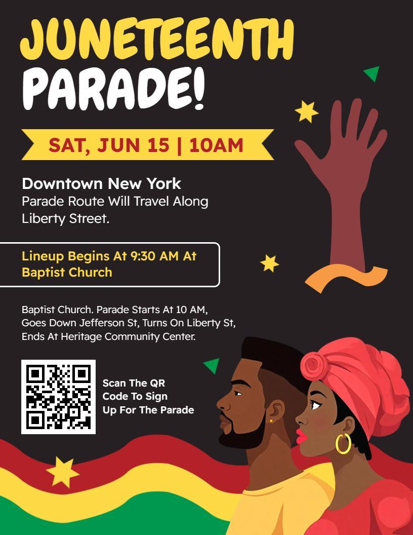 Juneteenth Celebration Parade with Afrocentric Design Flyer Template