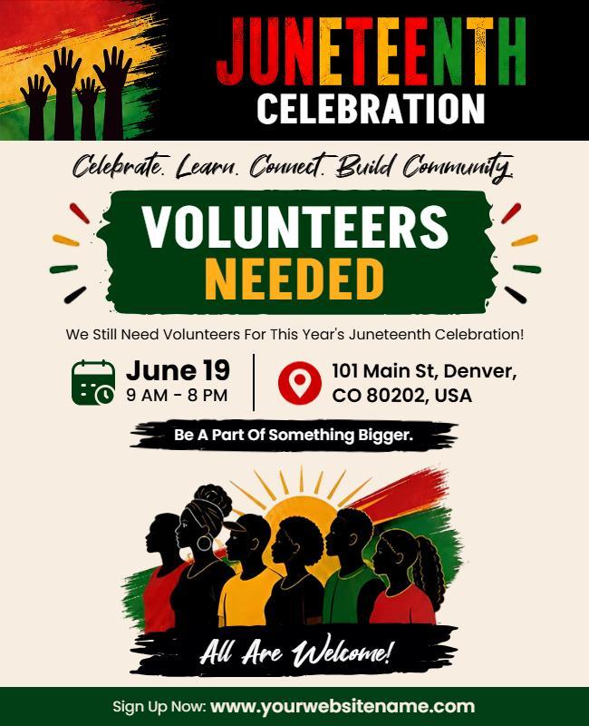 Juneteenth Celebration Volunteers Needed Flyer Template