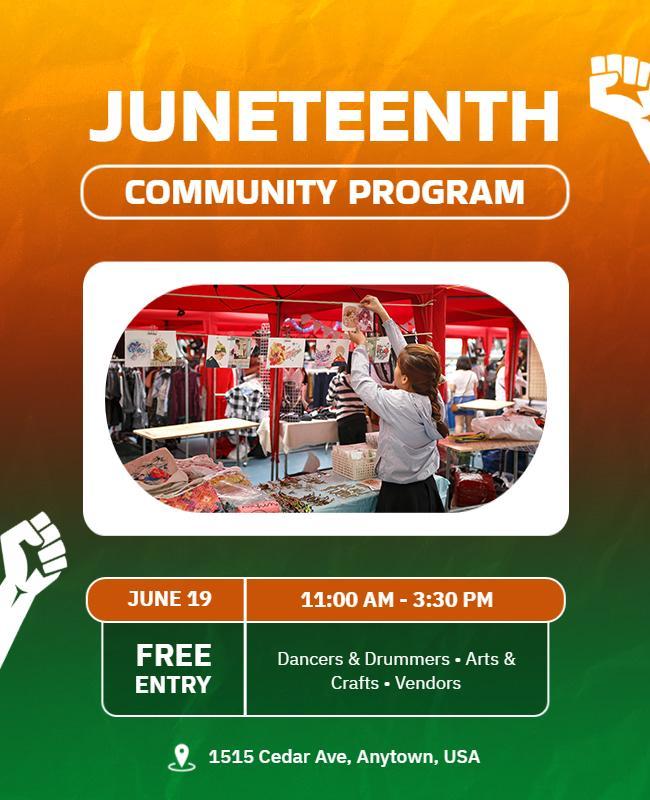 Juneteenth Community Celebration Program Flyer Template