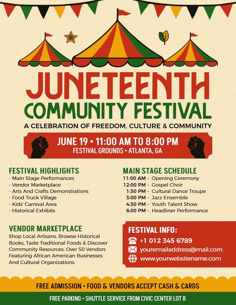 Juneteenth Community Festival Flyer