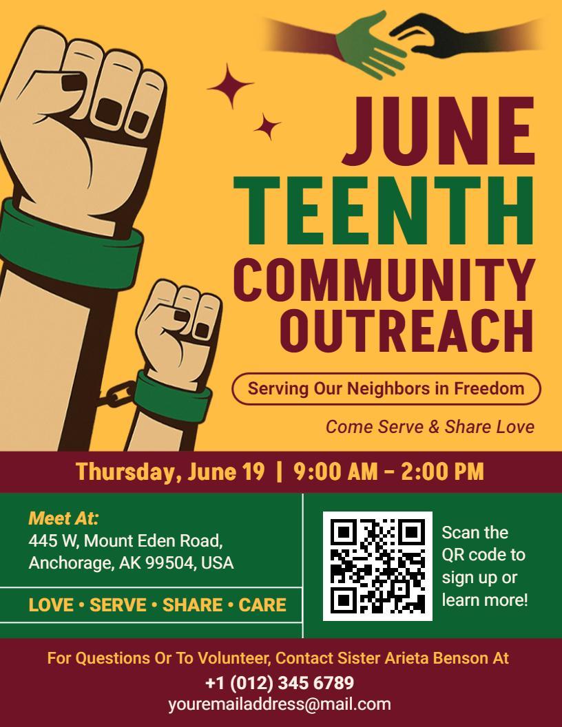 Juneteenth Community Outreach Event Flyer