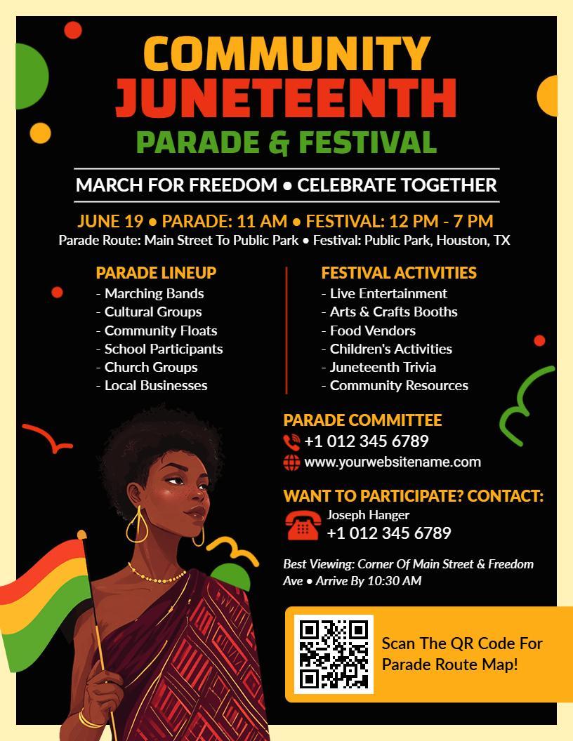 Juneteenth Parade and Festival Flyer