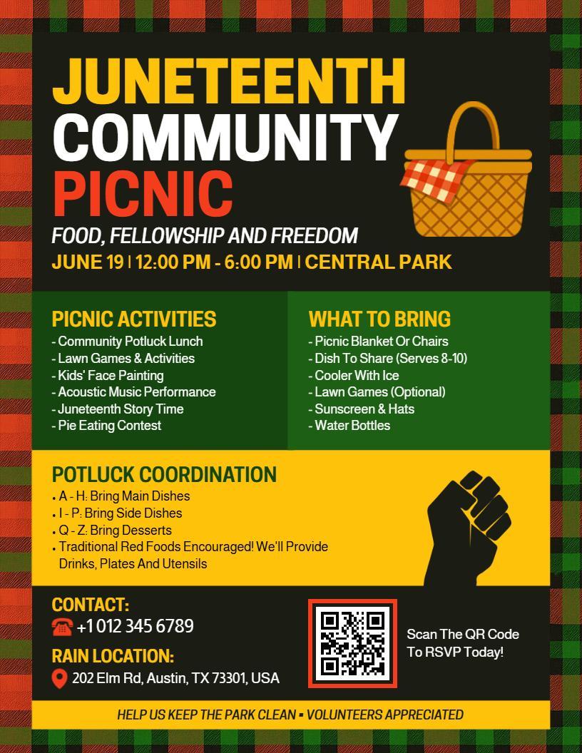 Juneteenth Community Picnic Flyer