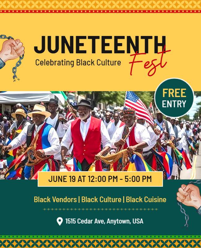 Juneteenth Cultural Celebration Event Flyer Template