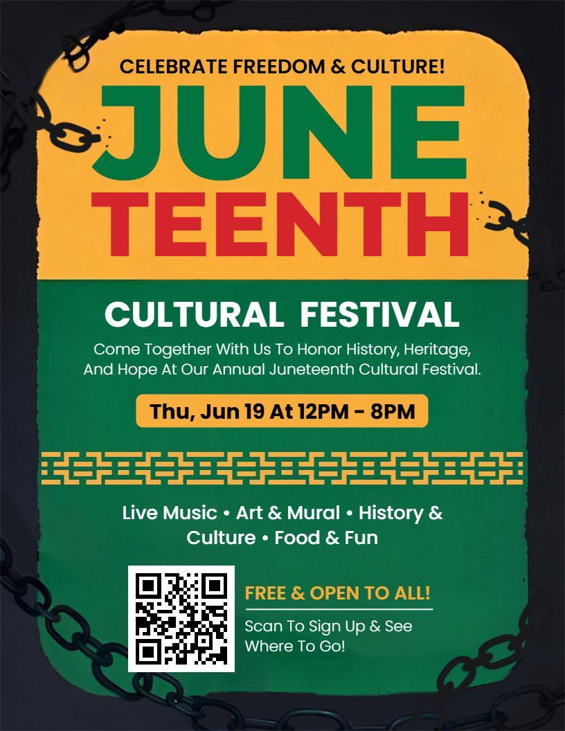 Juneteenth Cultural Festival Celebration Event Flyer Template