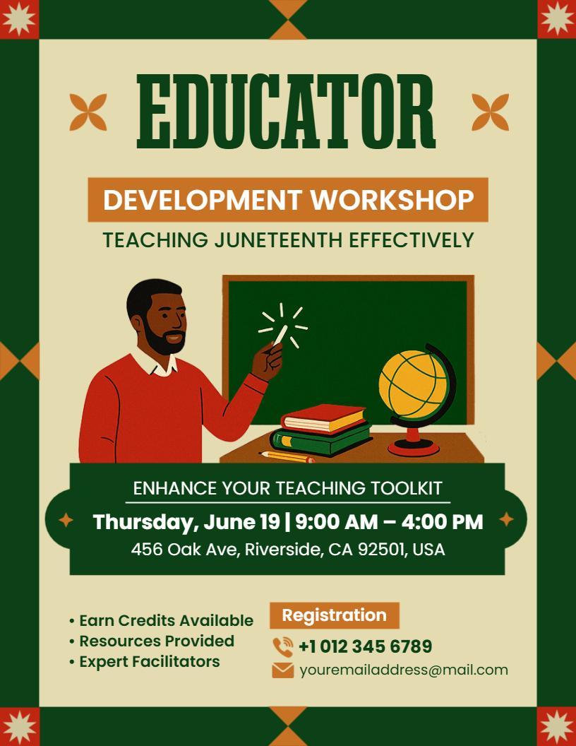 Juneteenth Educator Development Workshop Flyer