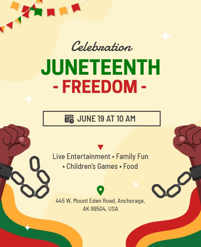 Juneteenth Freedom Celebration Flyer Template