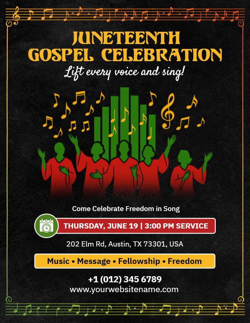 Juneteenth Gospel Celebration Flyer