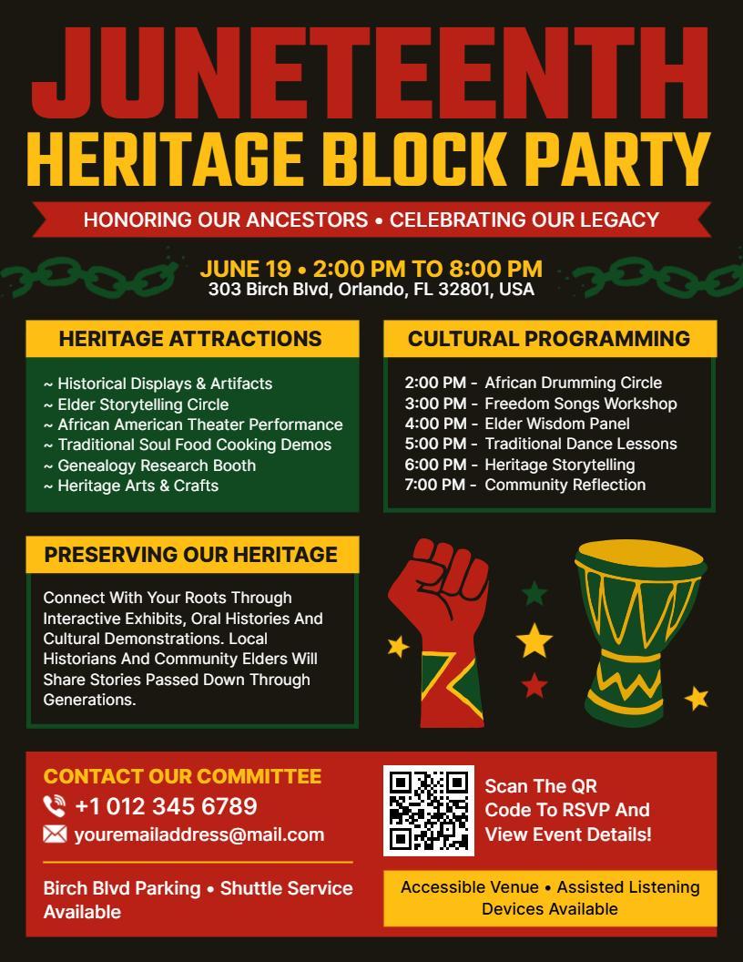 Juneteenth Heritage Block Party Flyer