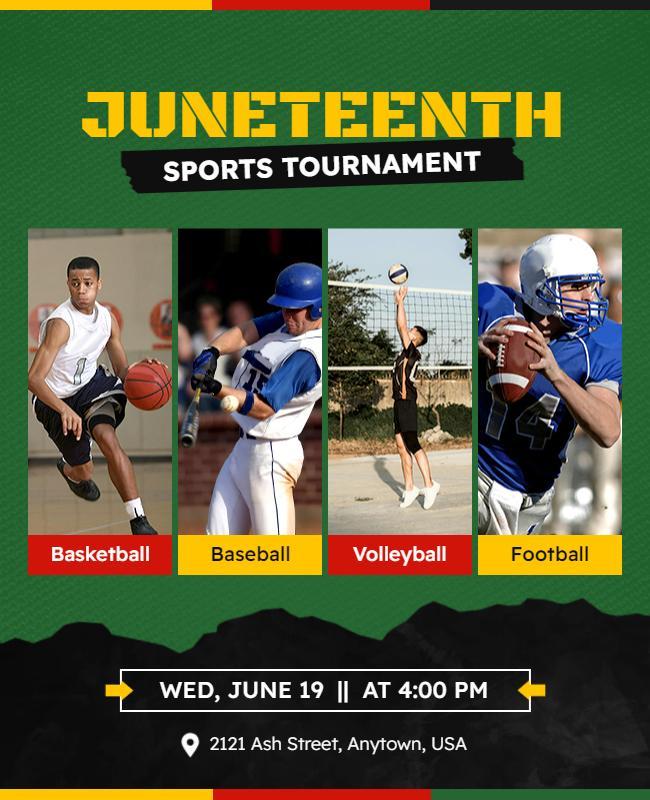 Juneteenth Multi Sport Tournament Flyer Template