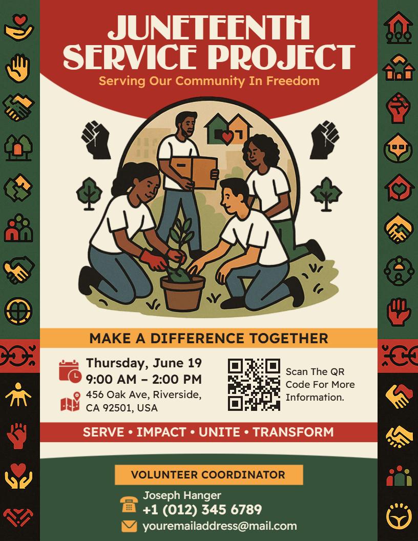 Nonprofit Juneteenth Community Service Flyer