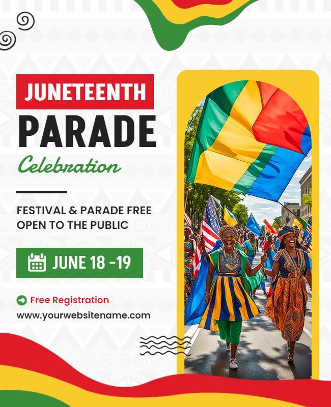 Juneteenth Parade Celebration Festival Flyer Template