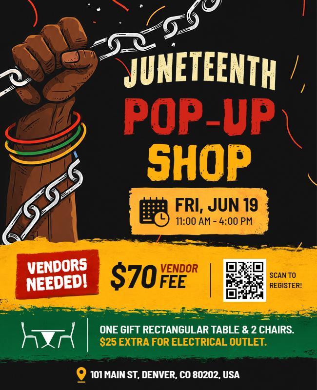 Juneteenth Pop-up Shop Flyer Template