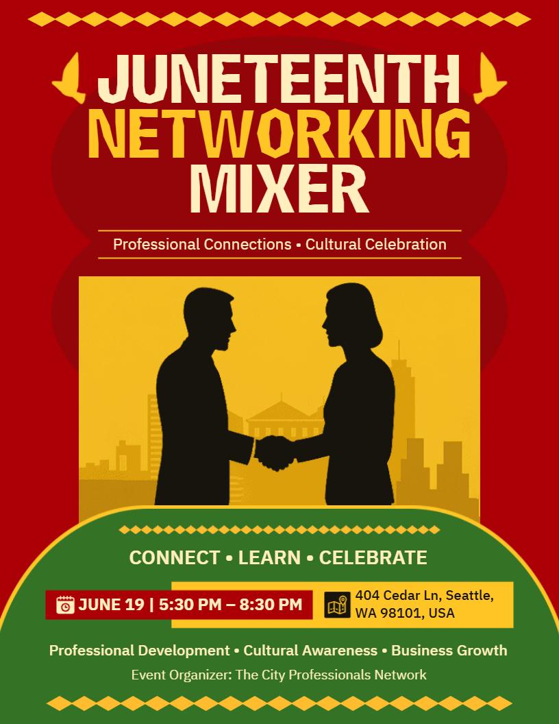 Professional Networking Juneteenth Eventg Flyer