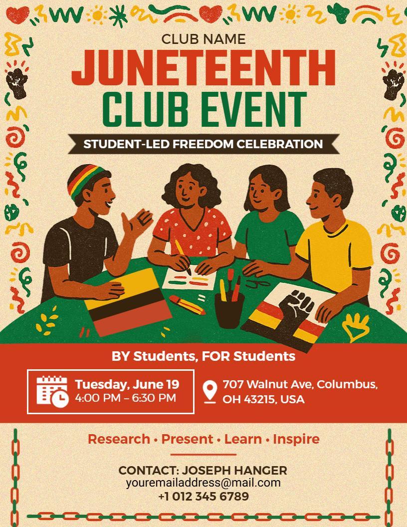 Student Club Event Juneteenth Flyer