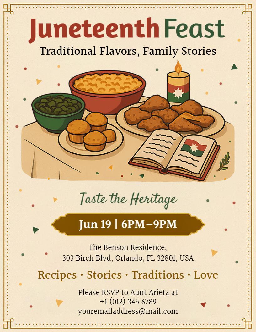 Juneteenth Traditional Family Feast Flyer Template