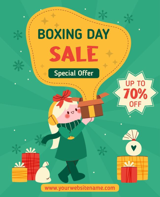 Jungle Green Boxing Day Flyer Template